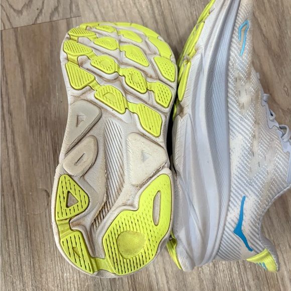 Hoka One One Women's Athletic Shoes - Cream and Blue - Picture 6 of 7